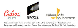 Logos for organizations that supported Ebb & Flow Culver City, 2022: The City of Culver City, Sony Pictures Entertainment, and the Culver City Arts Foundation.