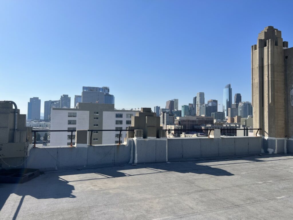 Heidi Duckler Dance rooftop with view of downtown L.A.